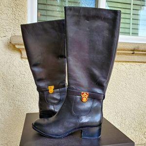 MICHAEL KORS LEATHER RIDER BOOTS